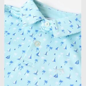 NWT Southern Tide Boy's Youth Game Fish Sport Shirt Polo Sailboats